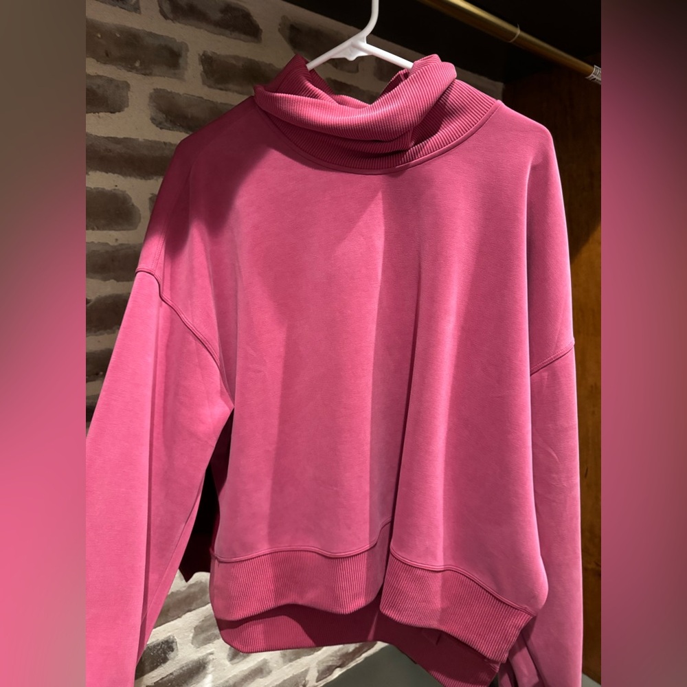 Lululemon Cowl Neck Sweatshirt raspberry color.  Never worn.